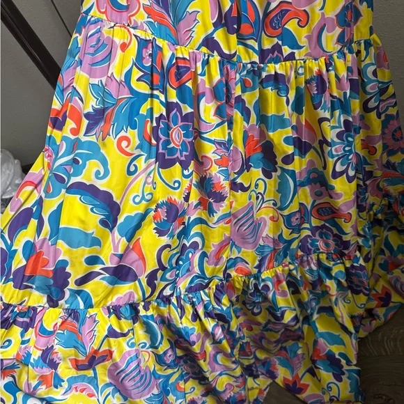 NWT J. Crew Colorful Taffeta Maxi Dress Sz 16 - Picture 5 of 10